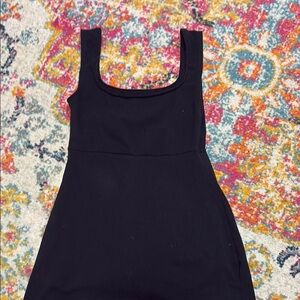 Urban Outfitters Black Ribbed Square Neck Sheath Dress